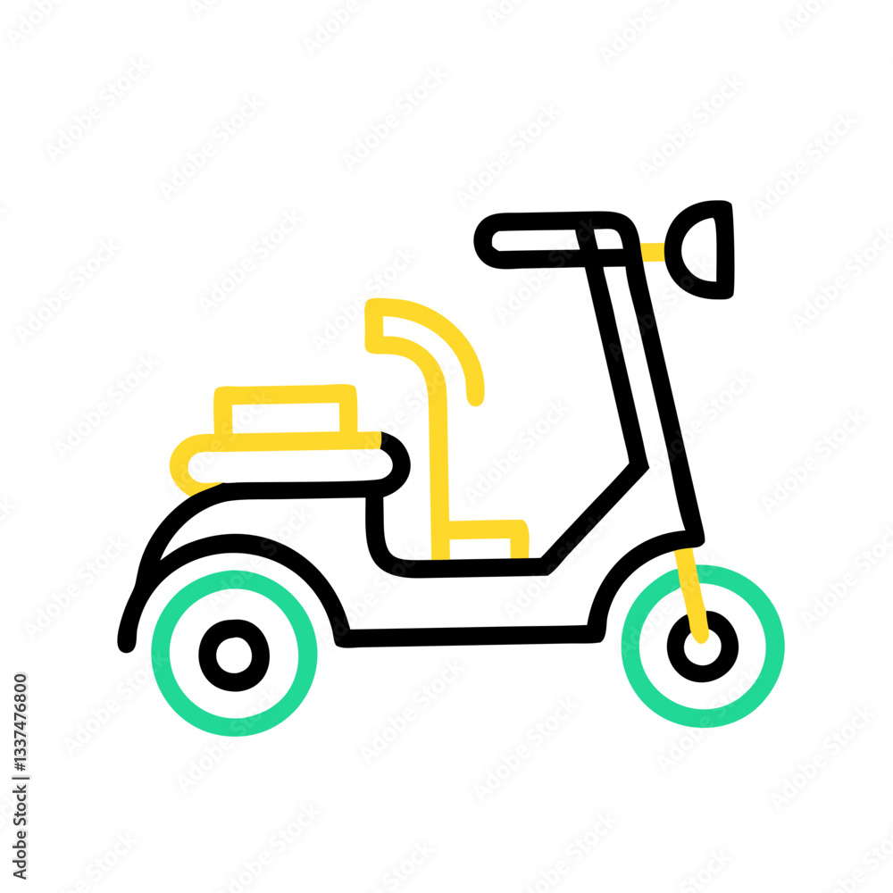 Naklejka premium Electric scooter icon promoting eco-friendly transportation, Concept of nature concern