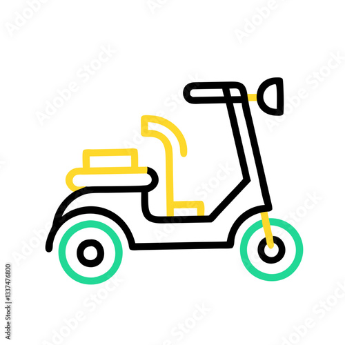 Electric scooter icon promoting eco-friendly transportation, Concept of nature concern