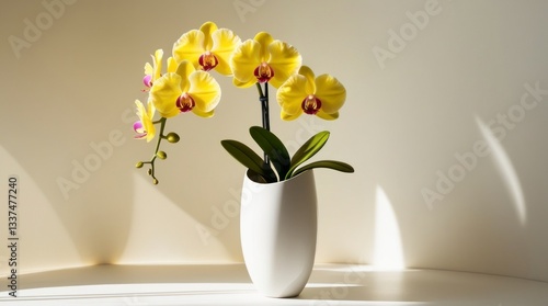 Wallpaper Mural A vibrant, delicate orchid flower with petals shimmering in a bright Torontodigital.ca