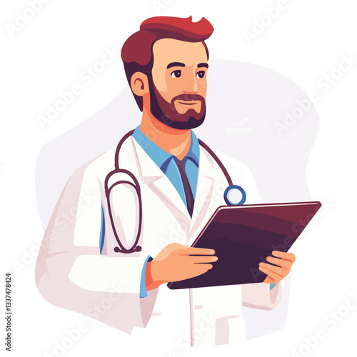 Electronic Health Record and Medical Patient Information on Digital Tablet Screen