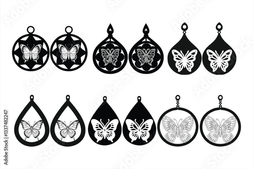 Butterfly Earrings SVG Bundle
