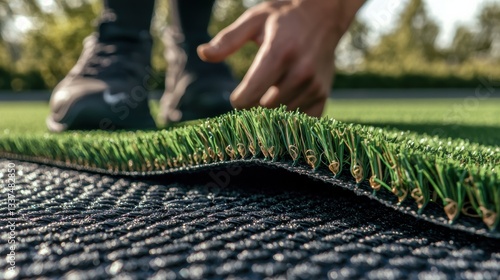 Installing artificial grass sports field tutorial outdoor close-up home improvement tips