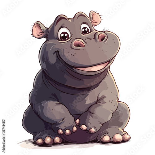 Happy Hippopotamus Smiling with Warmth
