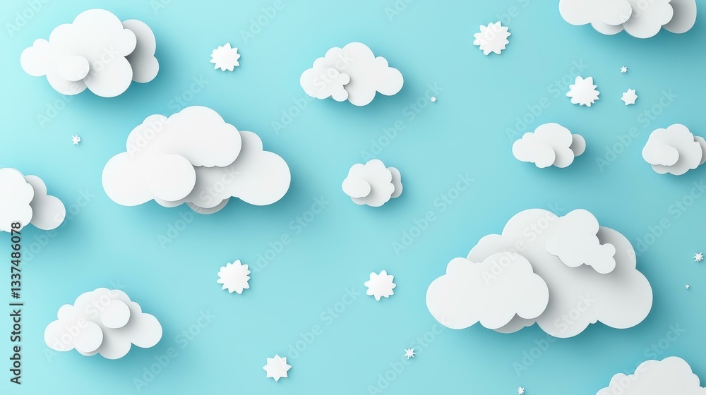 A serene blue and white 3D cloud design perfect for a clean, airy backdrop, enhancing any creative project. A serene blue and white 3D cloud design perfect for a clean, airy backdrop, enhancing any creative project.
