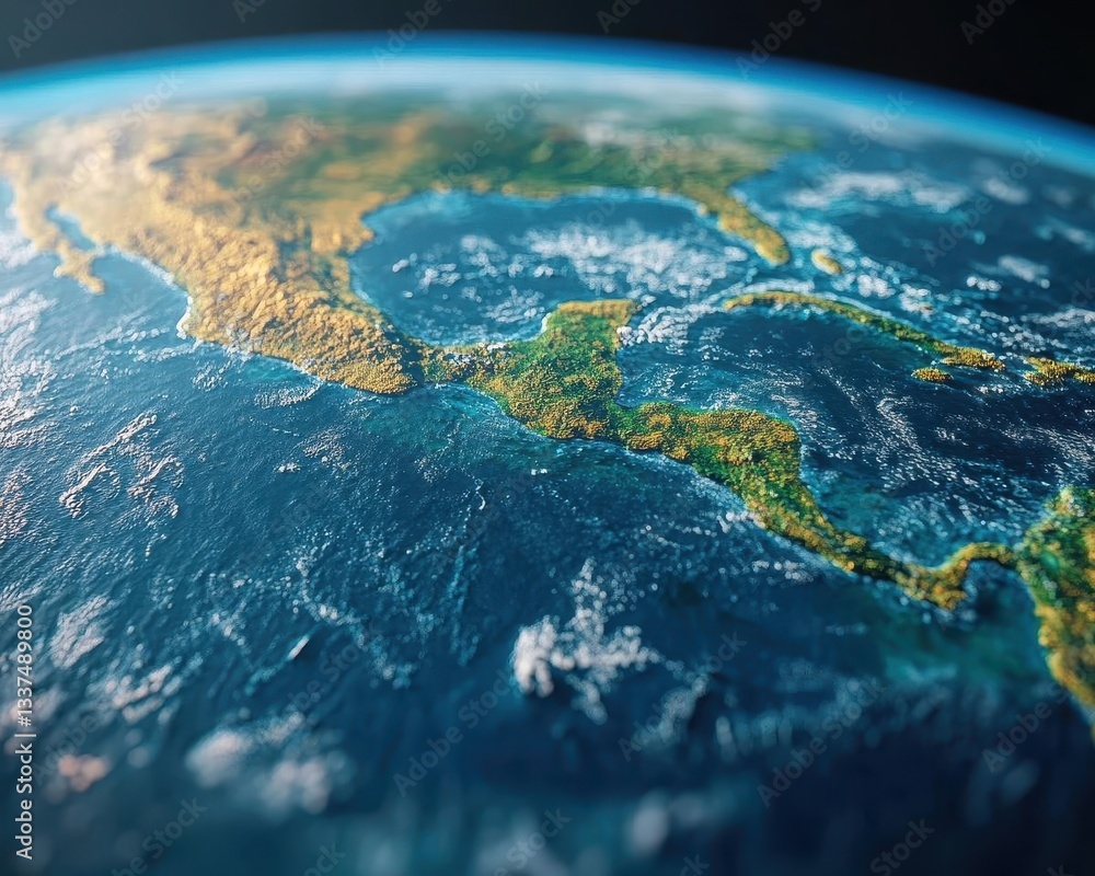 Fototapeta premium AI-powered systems analyzing global weather patterns to predict climate change impacts, Climate Change, Analytical and forward-looking