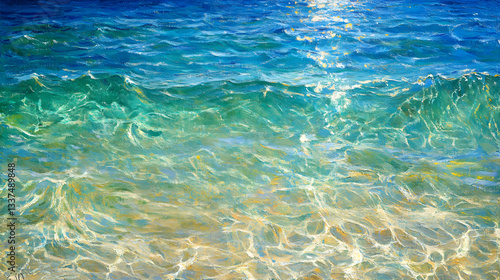 Wallpaper Mural Tranquil Beauty: An Unaltered View of Captivating Crystal-Clear Ocean Waters Embracing Marine Life Under an Endless Sky Torontodigital.ca