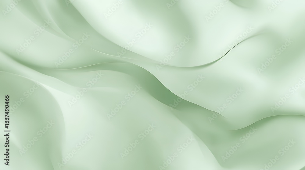 Obraz premium Abstract Green Draped Fabric Soft Waves