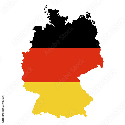 map of germany with flag
