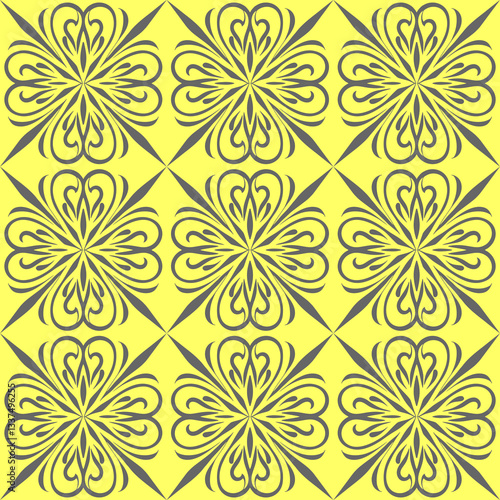 Wallpaper Mural simple seamless abstract gray and yellow pattern, texture Torontodigital.ca