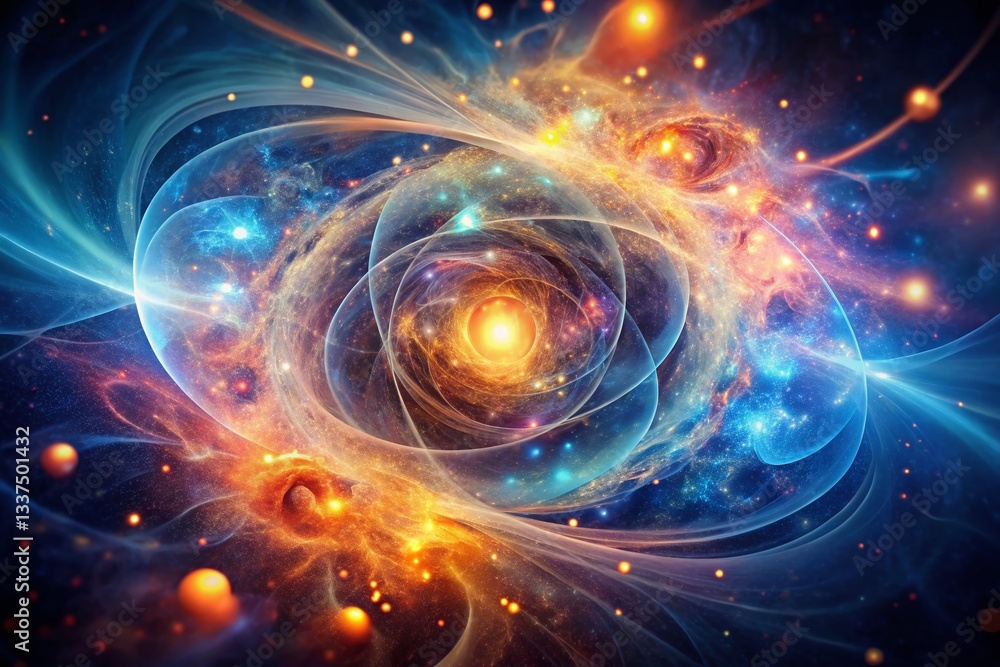 Obraz premium 3D Visualization of Molecular Dynamics: Energy Transitions & Atomic Interactions