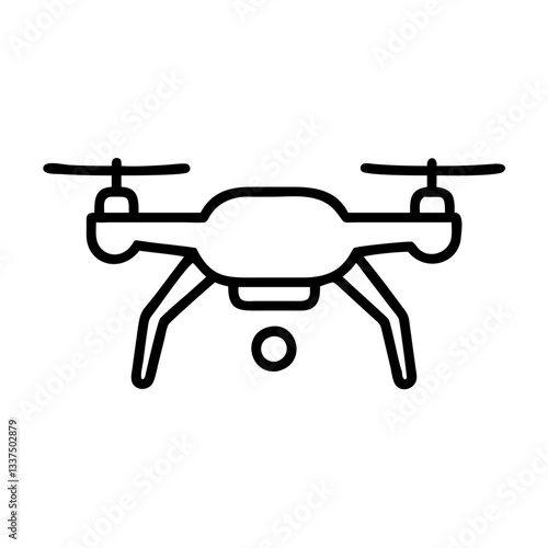 Drone Icon Illustration on White Background  