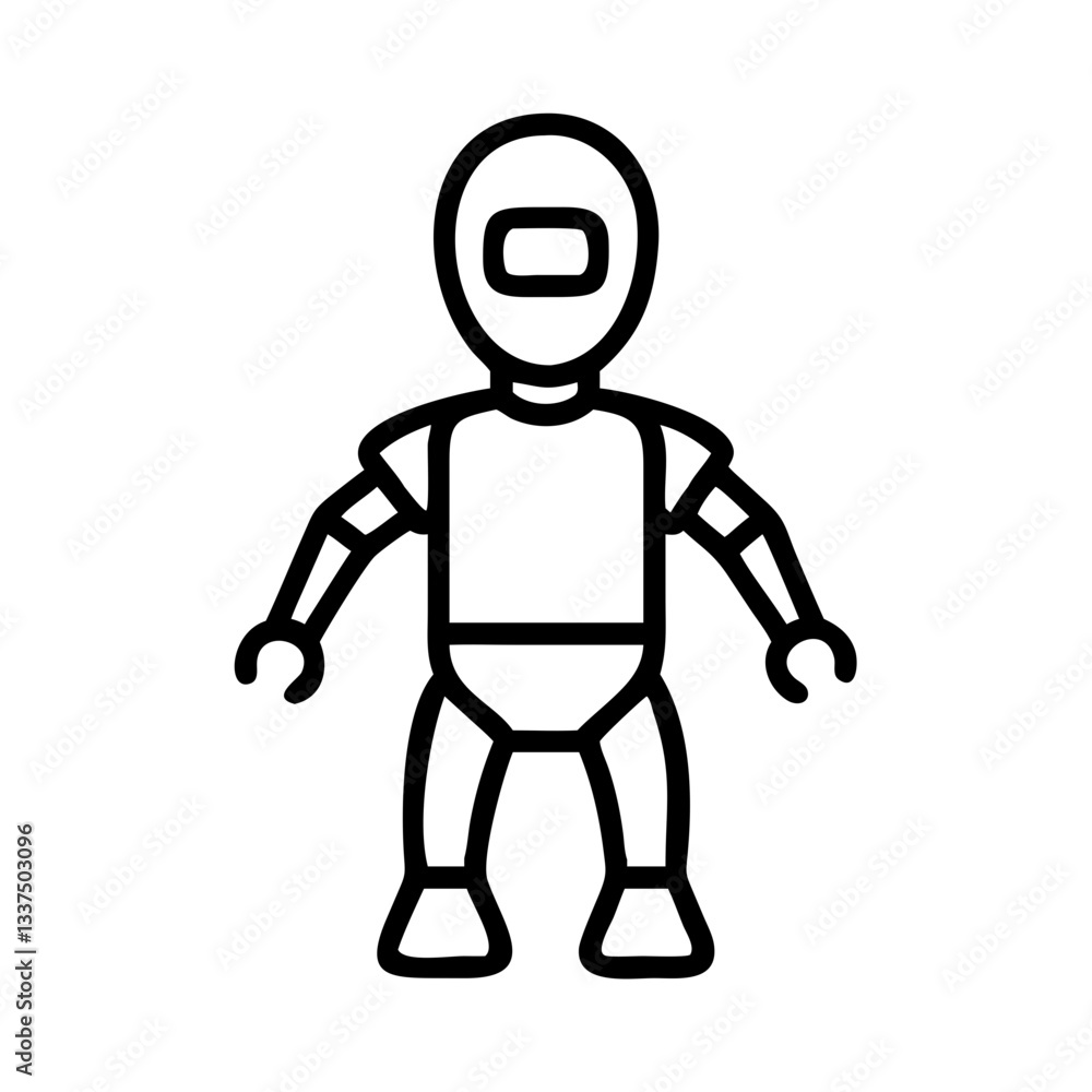 simple robot icon design in black and white style simple robot icon design in black and white style