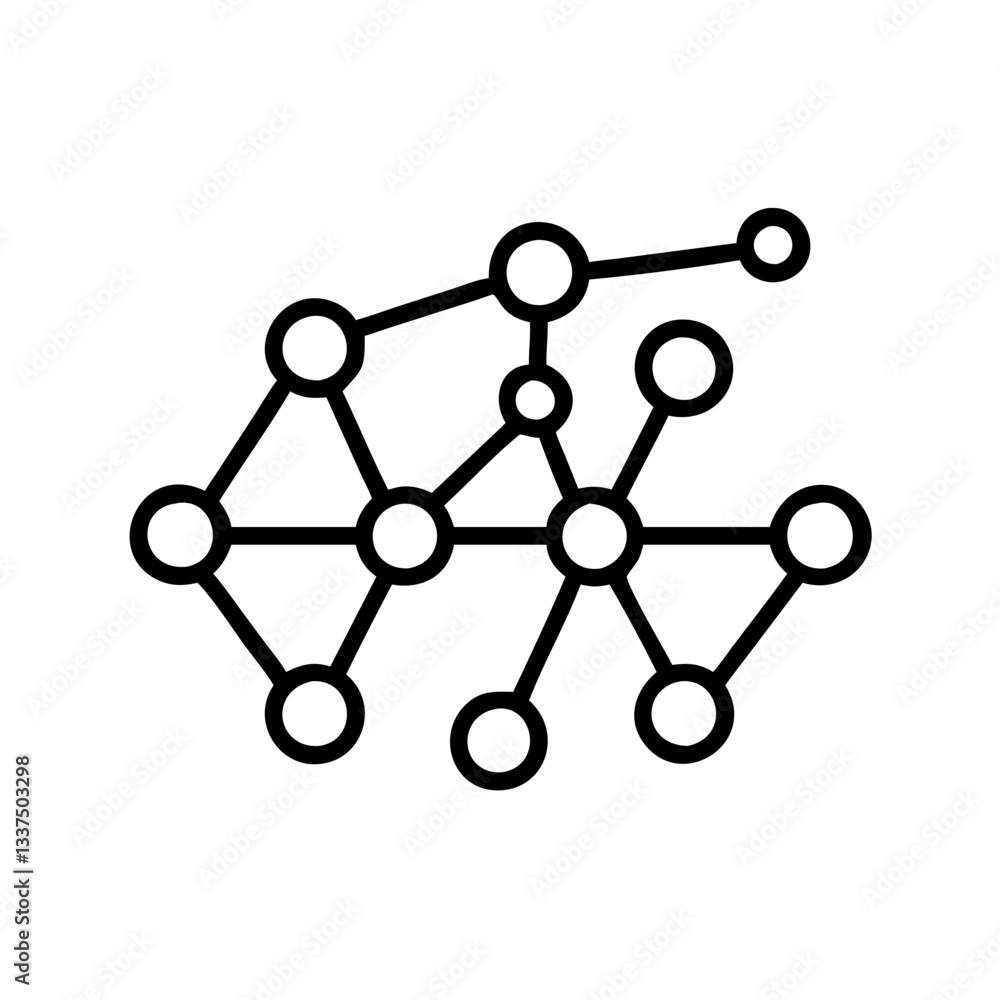 Abstract network icon representing connections and relationships Abstract network icon representing connections and relationships
