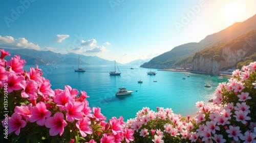 Pink oleander flowers abound on Türkiye's sun-kissed Mediterranean coast
