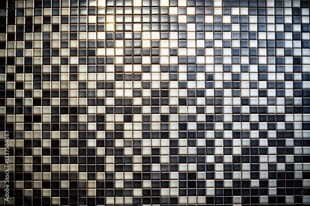 Fototapeta premium Abstract Black and White Mosaic Pixel Art Background - Stock Photo