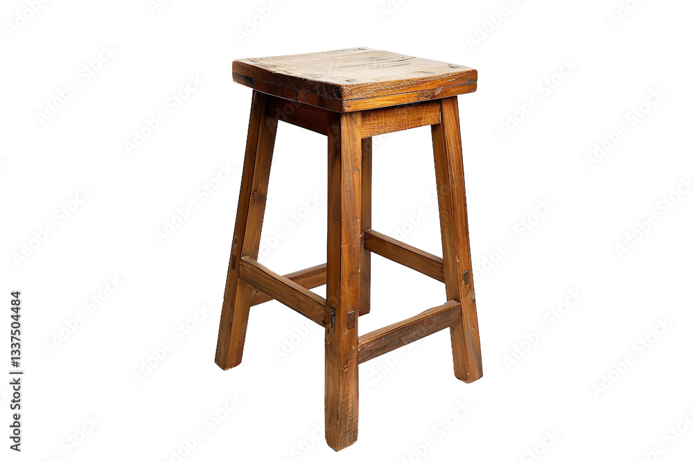 Luxury wooden bar stool with armrests isolated on transparent background Luxury wooden bar stool with armrests isolated on transparent background