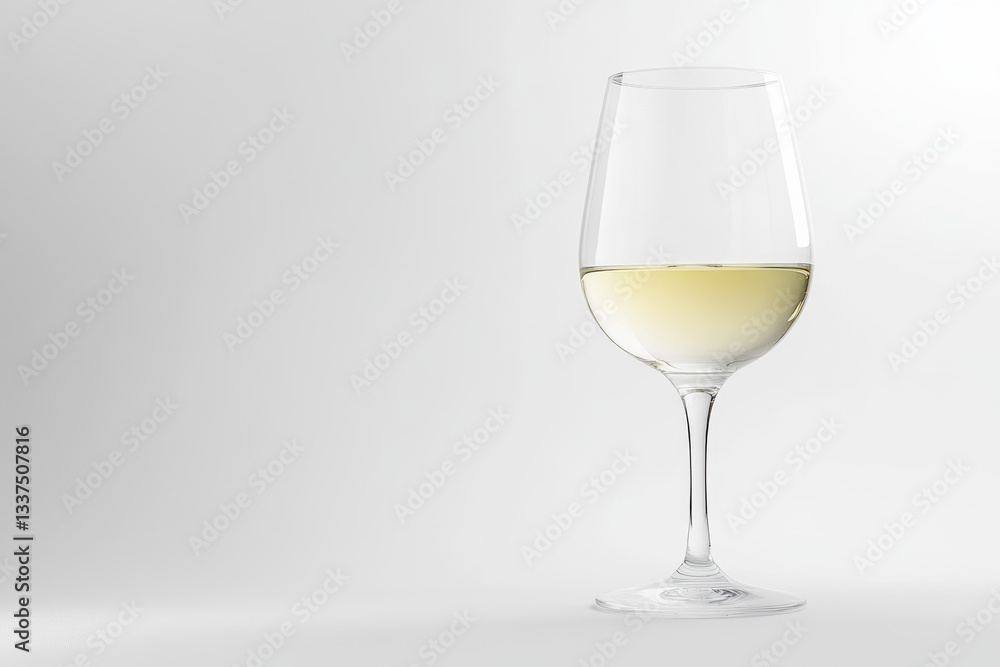 A glass of pale yellow wine A glass of pale yellow wine