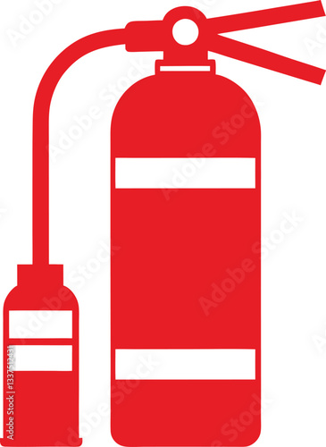 Red color fire extinguisher vector  illustration Fire safety tool.