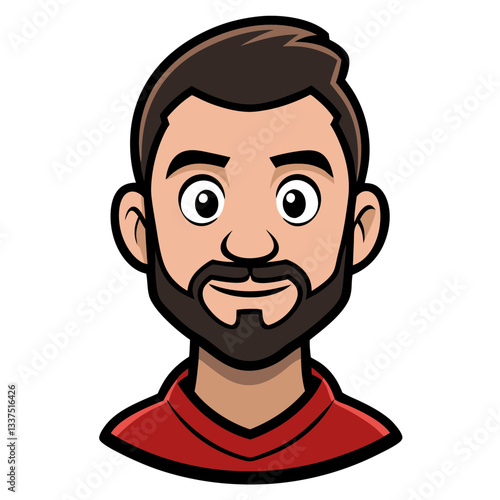a portrait of a man with a beard smiling vector illustration
