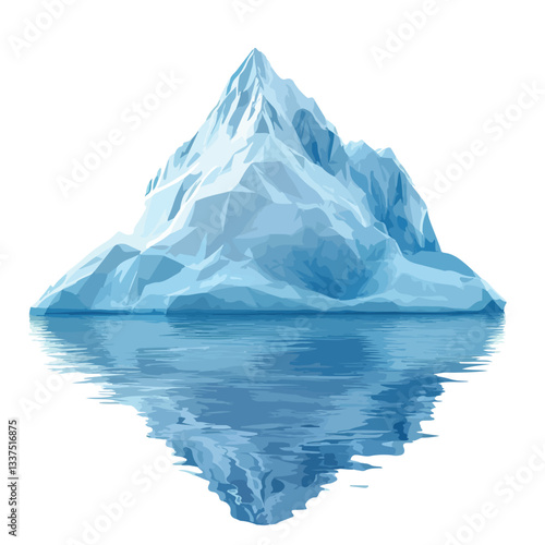 Low Poly Ice Mountain Logo Vector for Professional Projects