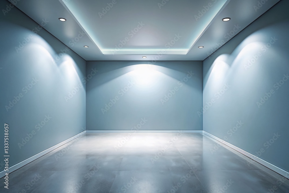 Obraz premium Abstract Gray Gradient Wall, Empty Room, Bright White Light, Modern Studio Background