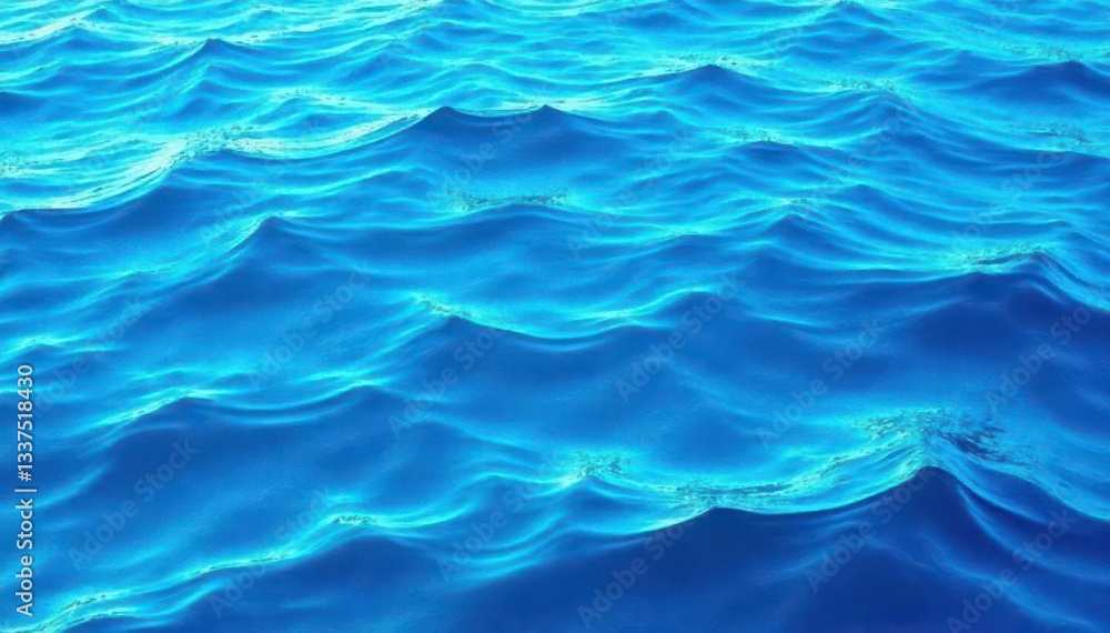 Obraz premium Abstract blue wave seamless pattern Water, ocean, sea, ripple, curve, background, texture, design, repeat, wallpaper, textile , print, elegant, textile