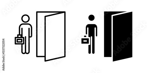 Employee leave exit Icon set, Symbol isolated white background. vector illustration. color editable.