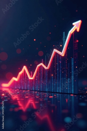 Graph showing rising prices & falling economic growth , money, stagflation