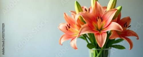 Panel kuchenny z motywem Close-up of beautiful lilies arrangement in glass vase, elegant, beautiful