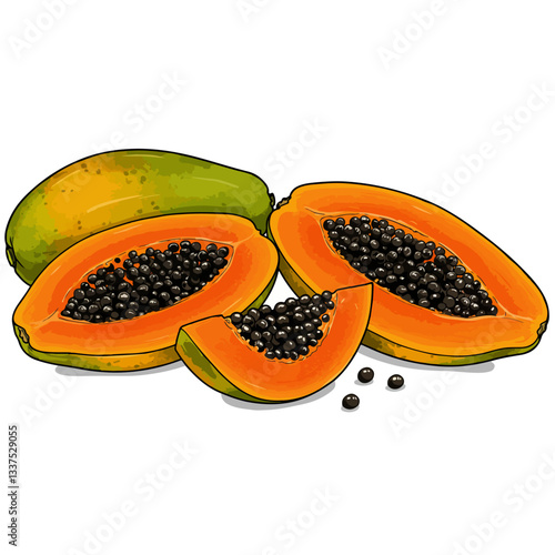 papaya on a plate