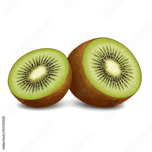 kiwi fruit on white background