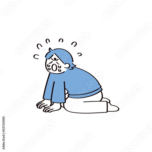 泣く男性のイラスト