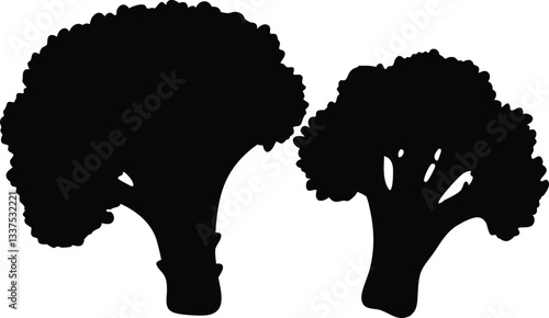 Broccoli icon black silhouette vector,Broccoli black vector