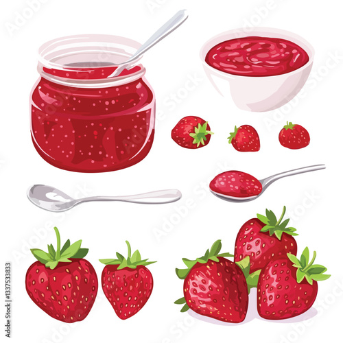 Strawberry Jam Recipe Step by Step - Professional Image for Cooking Blogs and Recipe Websites