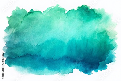 Abstract Watercolor Background: Turquoise, Green Gradient Texture