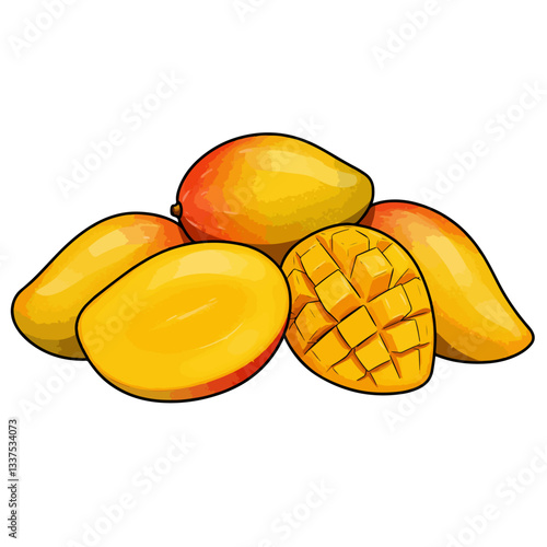 apple mango fruit isolated