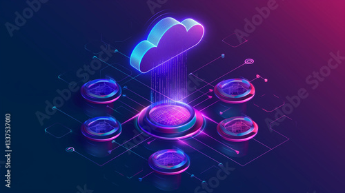 Data science, database management, futuristic information technology background. Data engineering with AI and cloud computing, big data analytics, digital transformation, future tech -