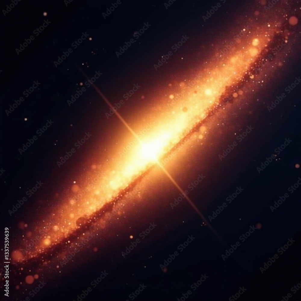 Fototapeta premium Bright celestial body with golden sparkling trail, seamless loop animation , holiday, glittering, festive