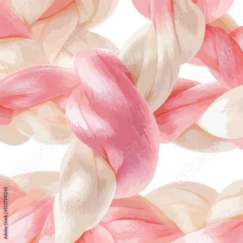 Elegant Pink and Cream Embroidery Thread Close-Up