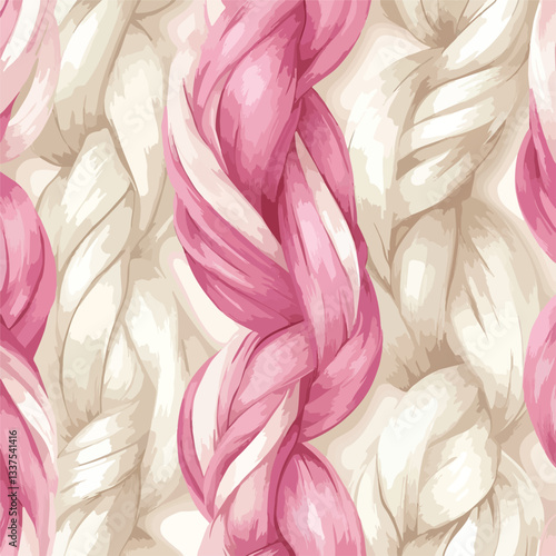Elegant Pink and Cream Embroidery Thread Close-Up