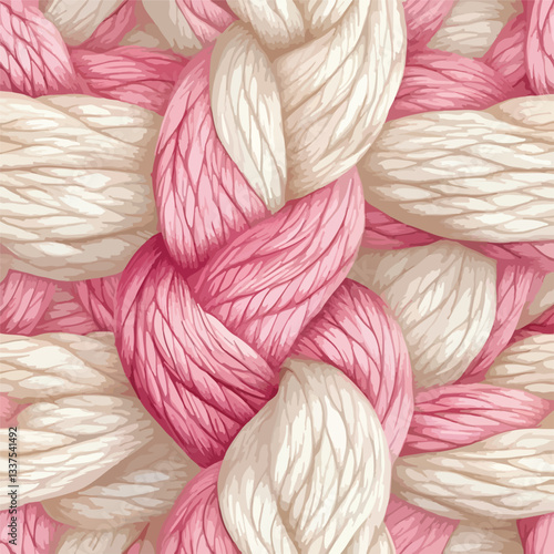 Elegant Pink and Cream Embroidery Thread Close-Up