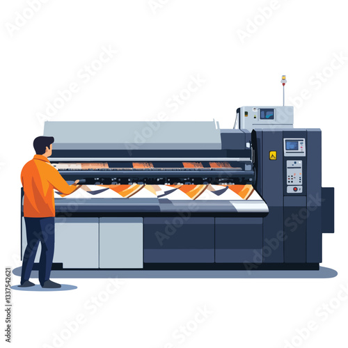Professional Large Wide Digital Inkjet Printing Machine in Action