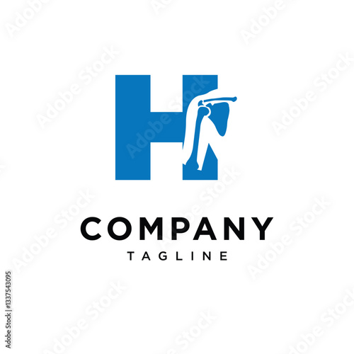 Letter H Shoulder Surgery Logo Icon Vector