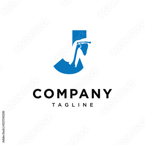 Letter J Shoulder Surgery Logo Icon Vector