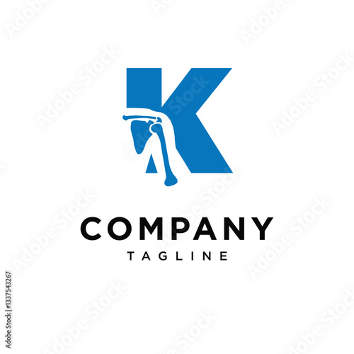 Letter K Shoulder Surgery Logo Icon Vector