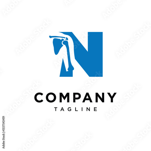 Letter N Shoulder Surgery Logo Icon Vector