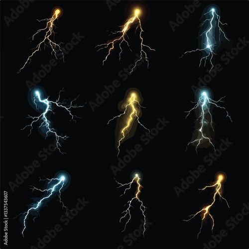 Dramatic Lightning Thunderbolt Strikes During Storm