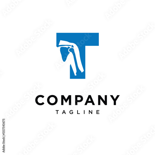 Letter T Shoulder Surgery Logo Icon Vector