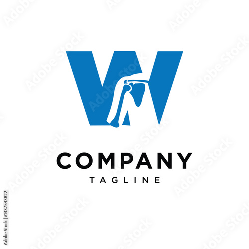 Letter W Shoulder Surgery Logo Icon Vector