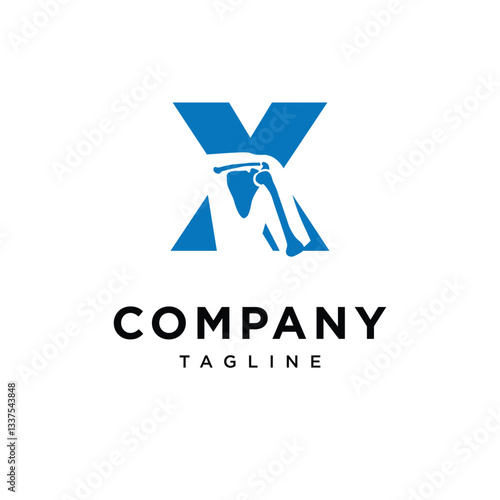 Letter X Shoulder Surgery Logo Icon Vector
